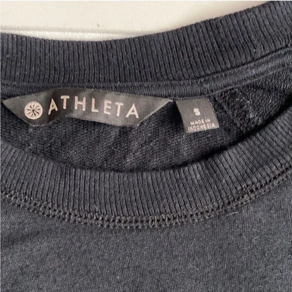 Athleta Criss Cross My Heart Pullover Lightweight Sweatshirt Black Size Small - Picture 5 of 7